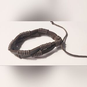 Men's bracelet‎ leather layered brown new d78